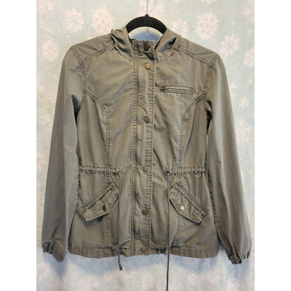 Forever 21 Women Small Army Green Jacket Hoodie Bella Swan Twilight Utility Work